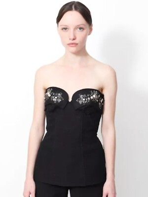 Prada FW 2006 Embellished Strapless Top Black Size 38