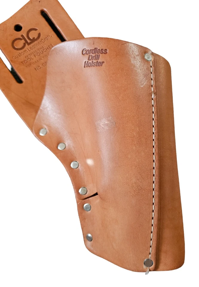 CLC Custom LeatherCraft Cordless Drill Holster DRL10 Top Grain Cowhide W/Belt - Image 3 of 4