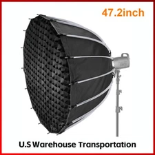 US Triopo 47.2inch/120cm Parabolic Softbox Quick Set up with Diffusers/Honeycomb