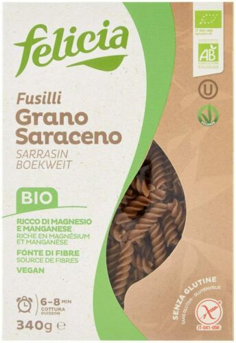 Felicia Fusilli Pasta With Flour Buckwheat Bio Gluten Free Vegan