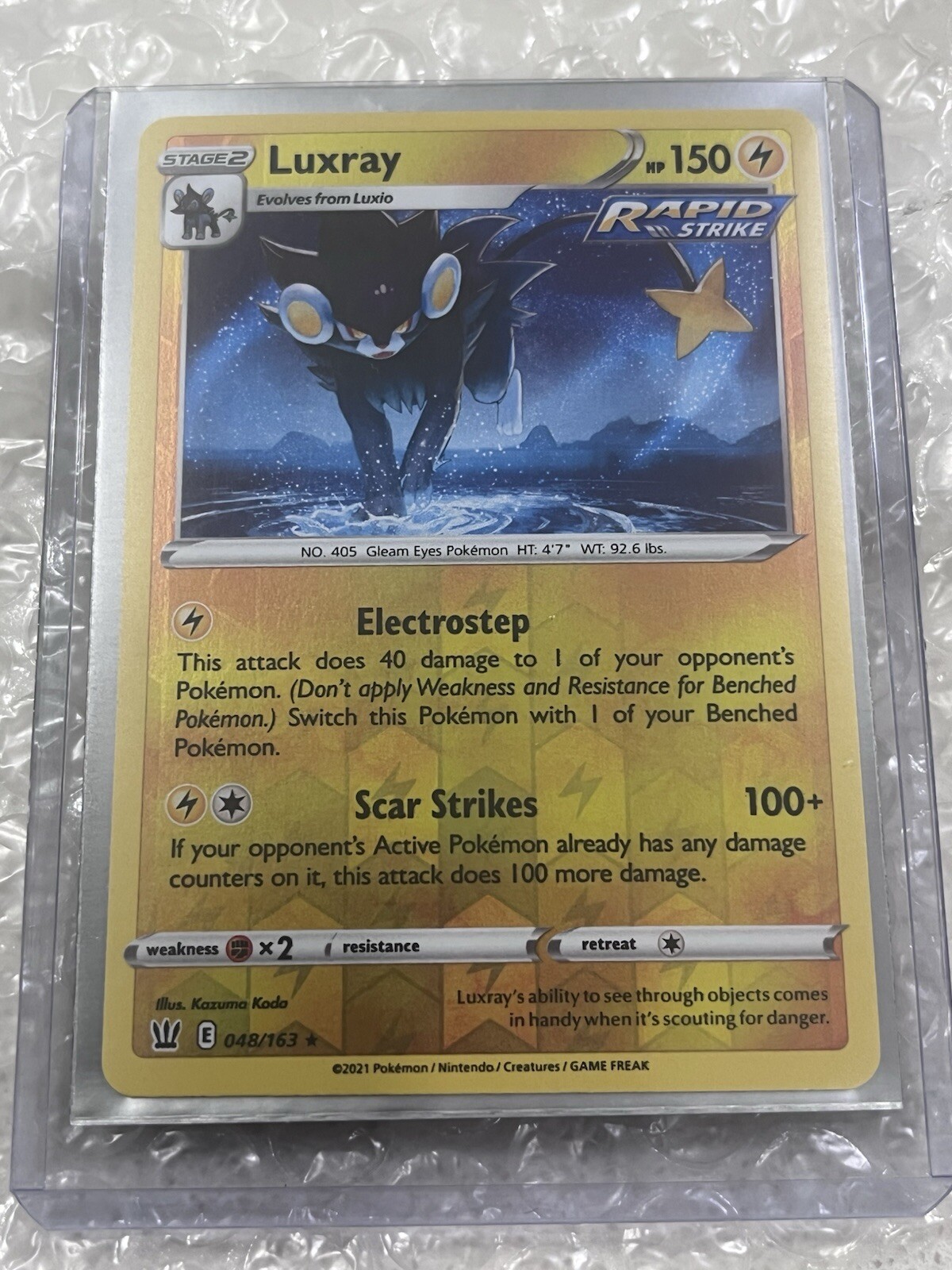 Pokemon TCG - Luxray Rapid Strike - Battle Styles - 048/163 Reverse Holo  NM