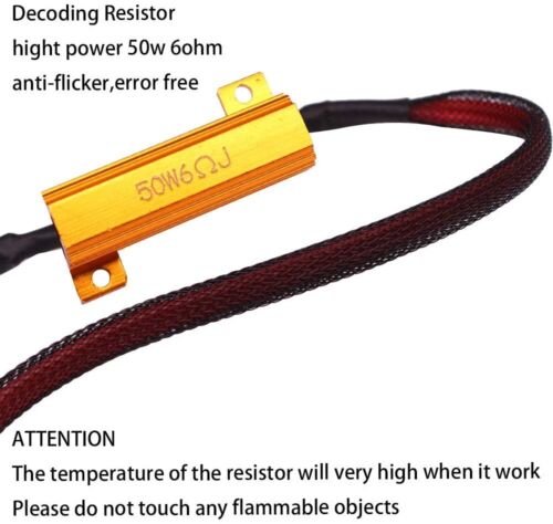 H11 LED DRL Fog Light Canbus 50W 6Ohm Load Resistor Wiring Canceller Decoder - Picture 3 of 7