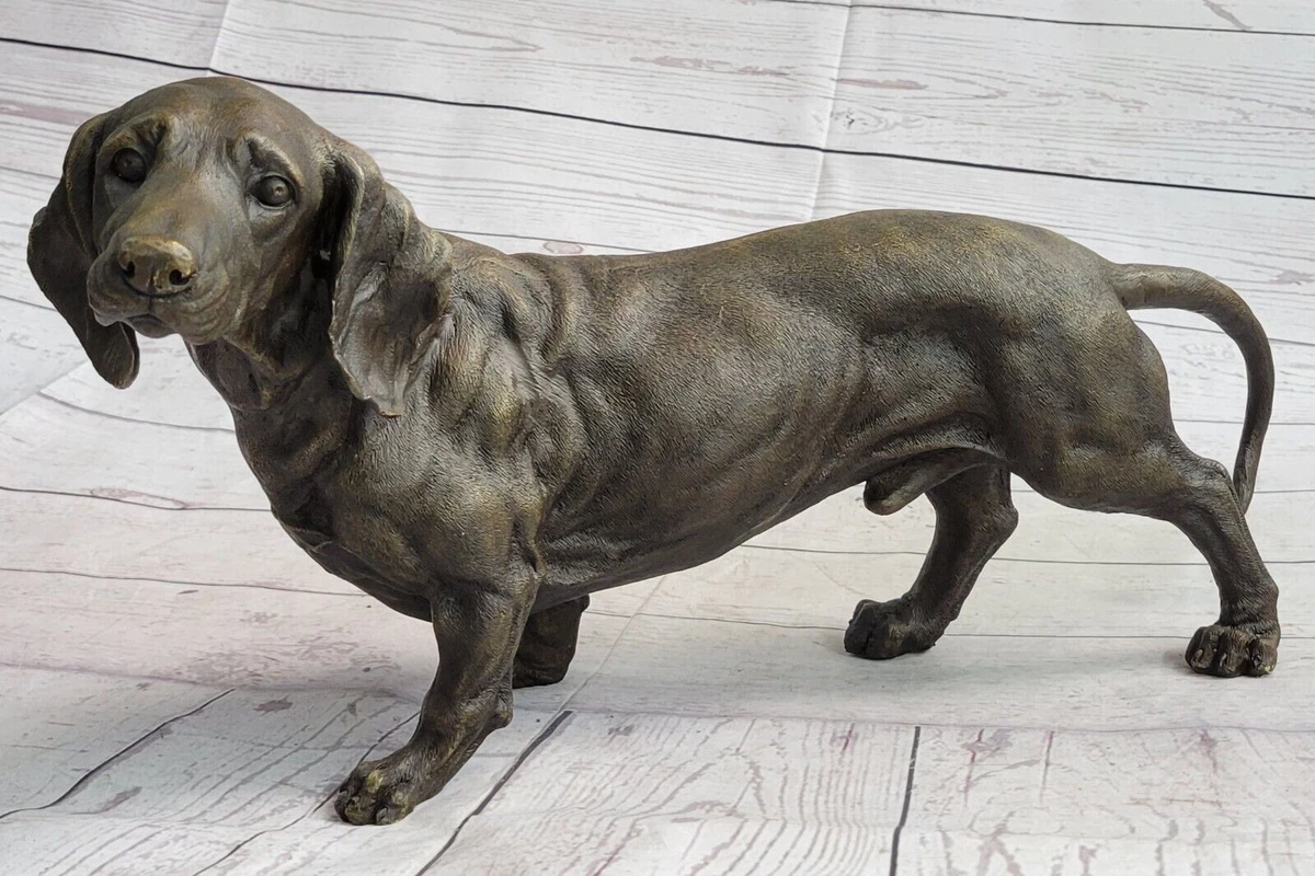 Basset Hound Bloodhound Puppy Dog Pure Bronze Sculpture Figurine