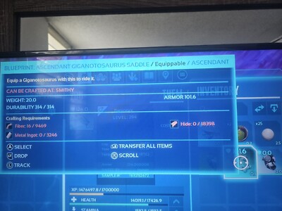 ark survival ascended Crossplay  101.6 Giganotosaurus Blueprint