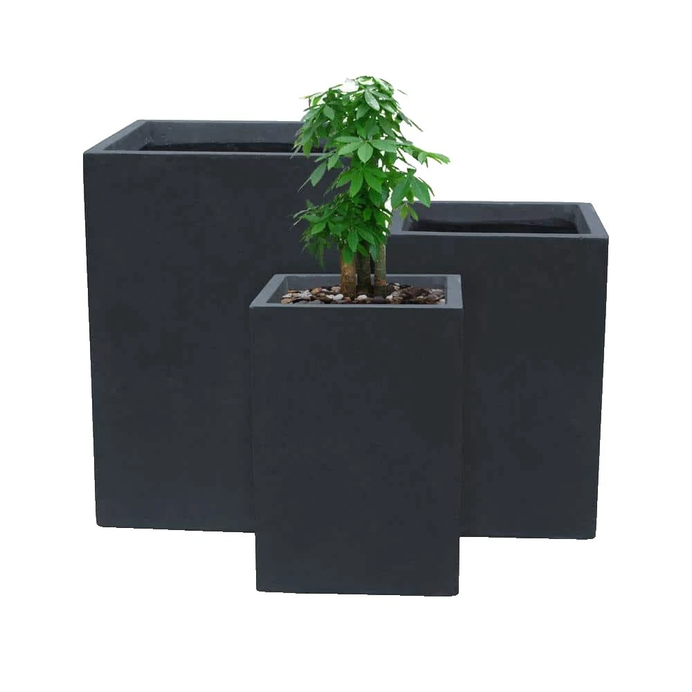 Concrete Square Plant Baskets, Pots, Window Boxes & Saucers