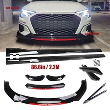 For Audi A3 A4 A5 S4 TT Front Bumper Lip Splitter Spoiler Side Skirt Body Kit
