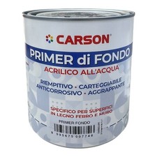 Primer DI Fondo Bianco 750 ML CARSON ACRILICA ALL'ACQUA LEGNO FERRO MURO ZINCO