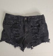 American Eagle Jean Short Sz 2 Vintage Hi-Rise Festival Destroy Stretch Womens