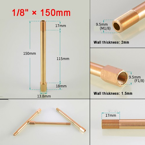 BSP Brass Male-Female Pipe Fitting Extensions (1/8", 1/4", 3/8") Connector Set - Picture 9 of 20