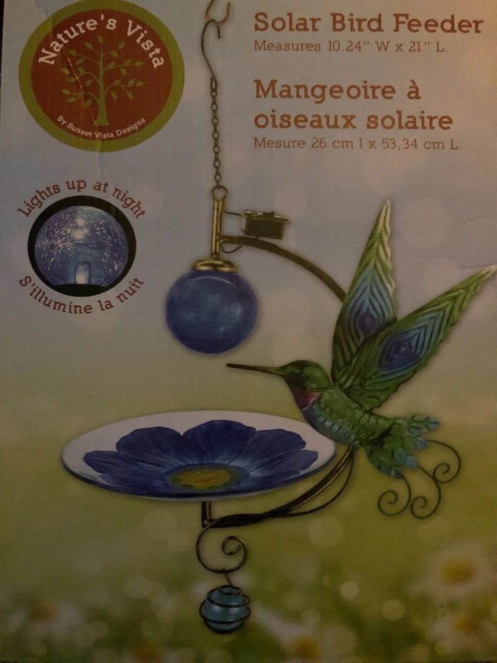 Bandeja solar para colibríes alimentador para pájaros por Sunset Vista Designs Co. -NUEVO EN CAJA Foto 2 de 4
