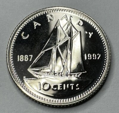 1867-1992 Canadian Proof-Like 10cent Dime Parliament 125th
