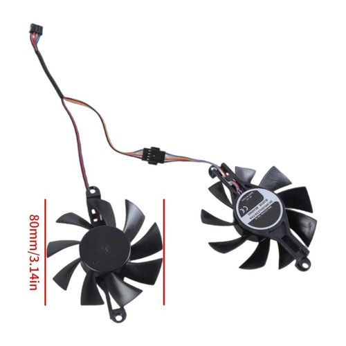 80mm 4Pin Graphics Card Cooling Fan GPU Coolers Replacement Fan for RX580 2048 - Afbeelding 8 van 8