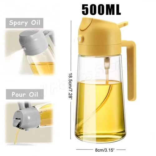 2-in-1 450ML Glass Oil Sprayer and Dispenser Spray Bottle Cooking Dispensers