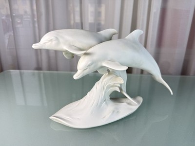 Kaiser porcelain figurine of dolphins, 18 x 28 cm, first choice, excellent...