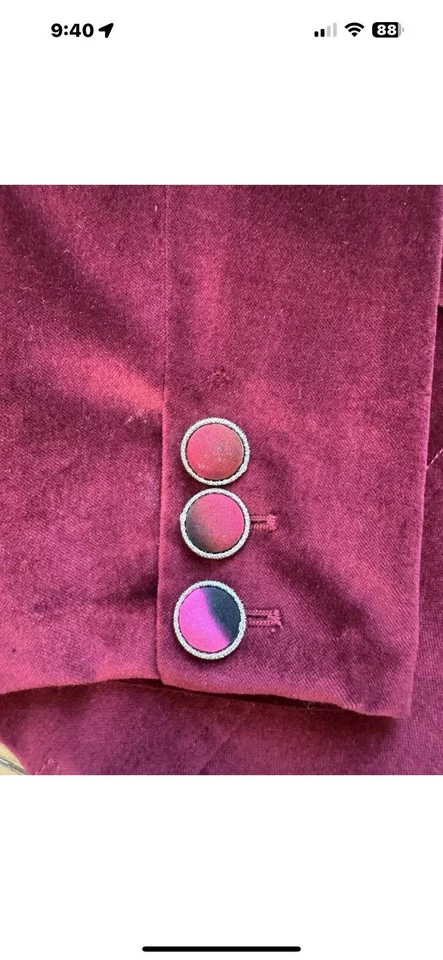 Chanel Pantalón Sarga Terciopelo Esmoquin Satén Solapa Cadena Botones Delanteros Talla F/42 Foto 3 de 4