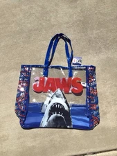 JAWS Beach Tote Bag Clear Transparent Large Reusable Shopping Universal Two Side