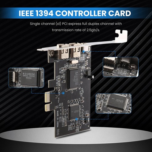 PCI-E PCI Express FireWire Card, IEEE 1394 Controller Card with Firewire9723 - Picture 4 of 9