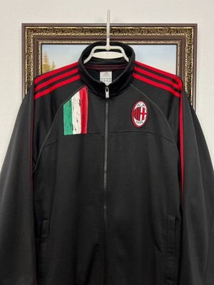 Vintage Adidas AC Milan Football Jacket Soccer Black Track Top