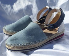 ZAPATOS DE VERANO TOMMY HILFIGER ENVOLVENTES AL TOBILLO ALPARGATA PLANOS TEXTIL SUPERIOR/YUTE 9,5M