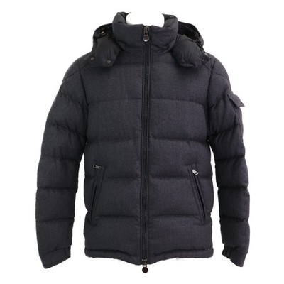 MONCLER MONTGENEVRE Wool Hooded Down Jacket Jacket 1 grey
