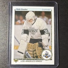 Upper Deck 1990-91 Robb Stauber #165 Los Angeles Kings Star Rookie NHL Card MINT. rookie card picture