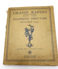 Vintage 1942 WWII Era Grand Rapids Michigan Phone Book Directory Advertising