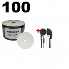 100 52x CD-R 80min 700MB White Inkjet Hub Printable Shrink Wrap  3 DAYS