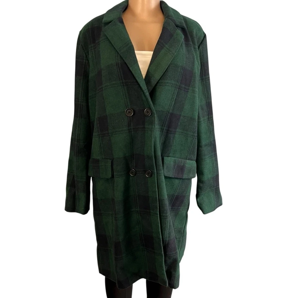Nuevo con etiquetas Abrigo a medida Brave Soul Berwick para mujer a cuadros verde a cuadros talla XL Foto 4 de 4