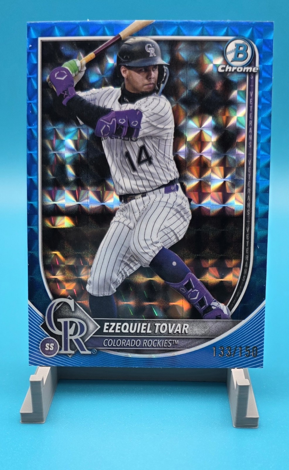 2025 Bowman Chrome Ezequiel Tovar Blue Geometric Refractor SP /150