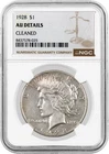 1928 $1 Silver Peace Dollar NGC AU Details Cleaned Key Date Coin