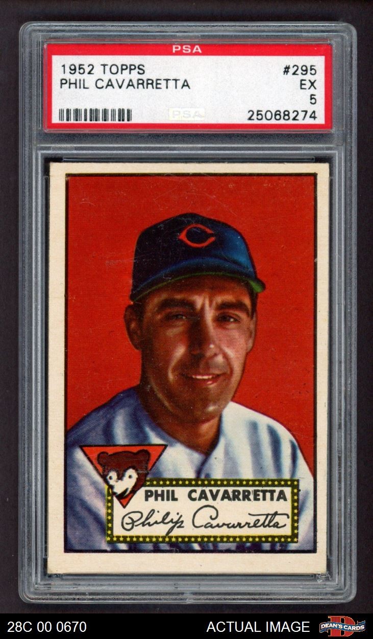 1952 Topps #295 Phil Cavarretta Cubs SHORT-PRINT PSA 5 - EX