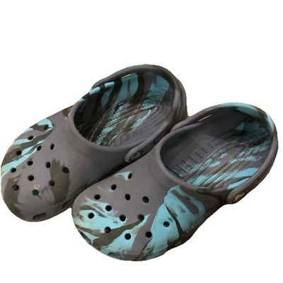 Crocs Men's Multicolor Slip-On Breathable Clog Sandals Black Blue Synthetic