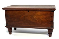 Exceptional Antique 19th C. Miniature Dovetailed Walnut Blanket Chest/Box, AAFA