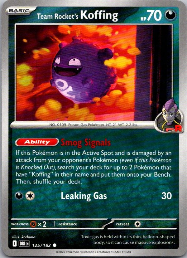 TEAM ROCKET'S KOFFING 125/182 DESTINED RIVALS POKEMON