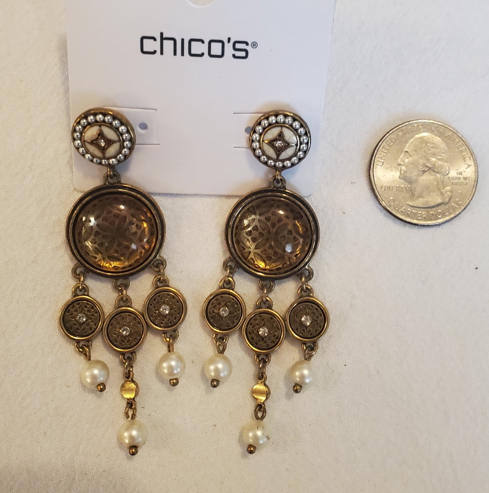 Chicos Beautiful Dangle Statement Earrings. Excel… - image 2