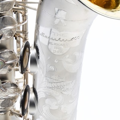 Buescher 400 Top Hat & Cane Tenor Saxophone in Satin Silver SN