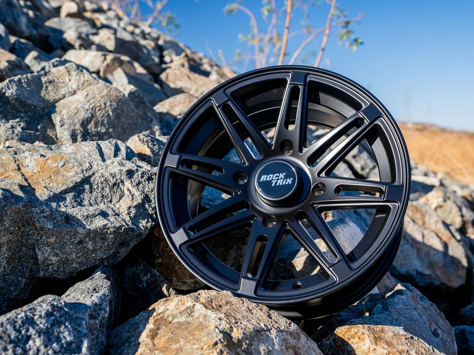 4pc 14" RT103 RockTrix Wheels ATV UTV SxS, 14x7, 4+3, 4x137 4/137, Matte Black - Image 4 of 4