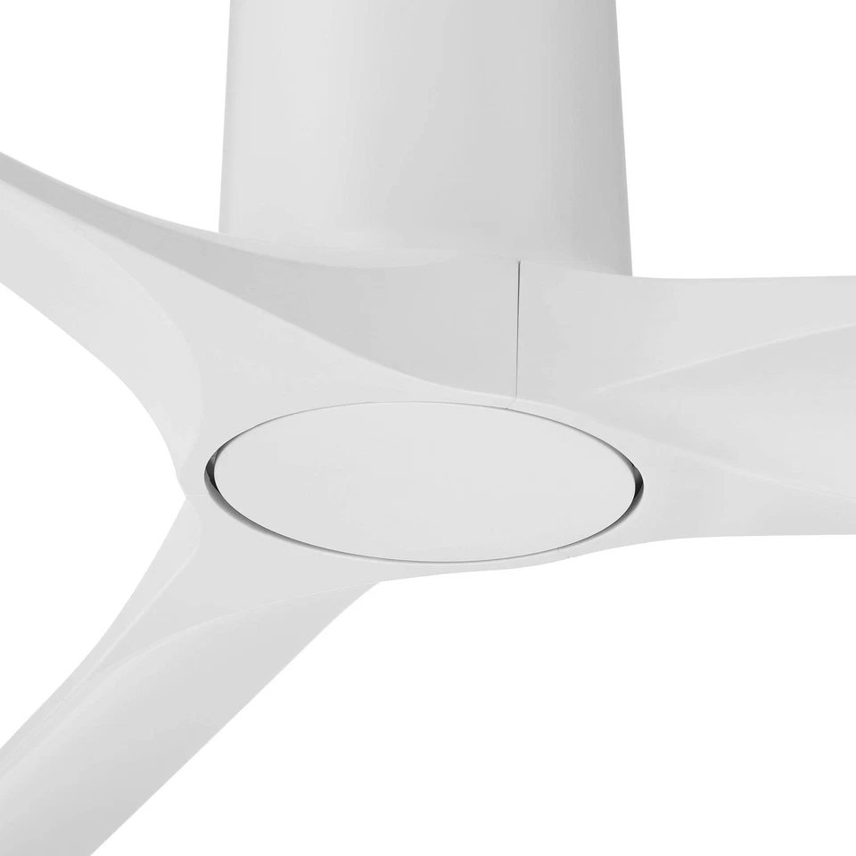 52" Casa Vieja Zebec White Hugger Ceiling Fan with Remote Control - Image 3 of 4