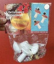 NOS 1974 Walco Holiday Red Mushrooms Bees Sequin Bead Christmas Ornament Kit