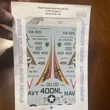 Superscale Decals 480743 1/48 Scale A-7E Corsair II VA-94, VA-105 USS Saratoga