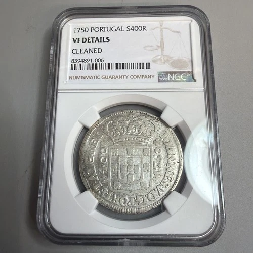 1750 Portugal 400 reis NGC VF Details