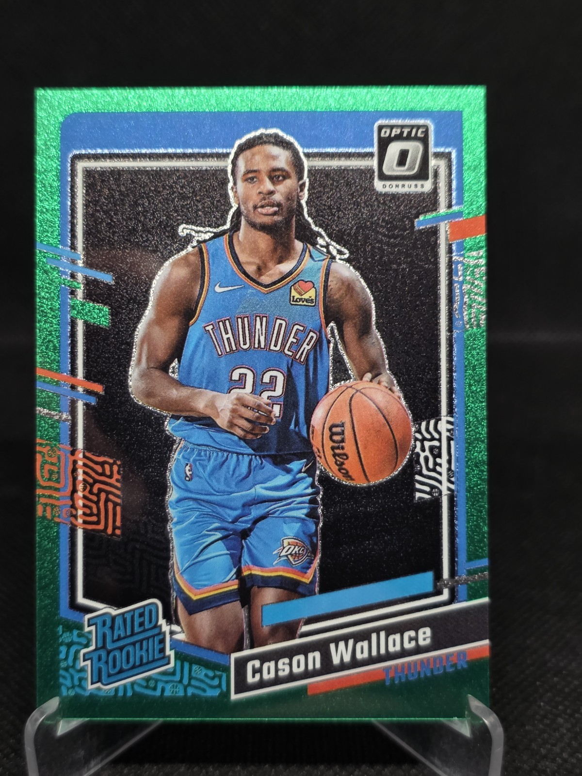 2023-24 Donruss Optic - Rated Rookie Cason Wallace Green Glitter Prizm  13/77