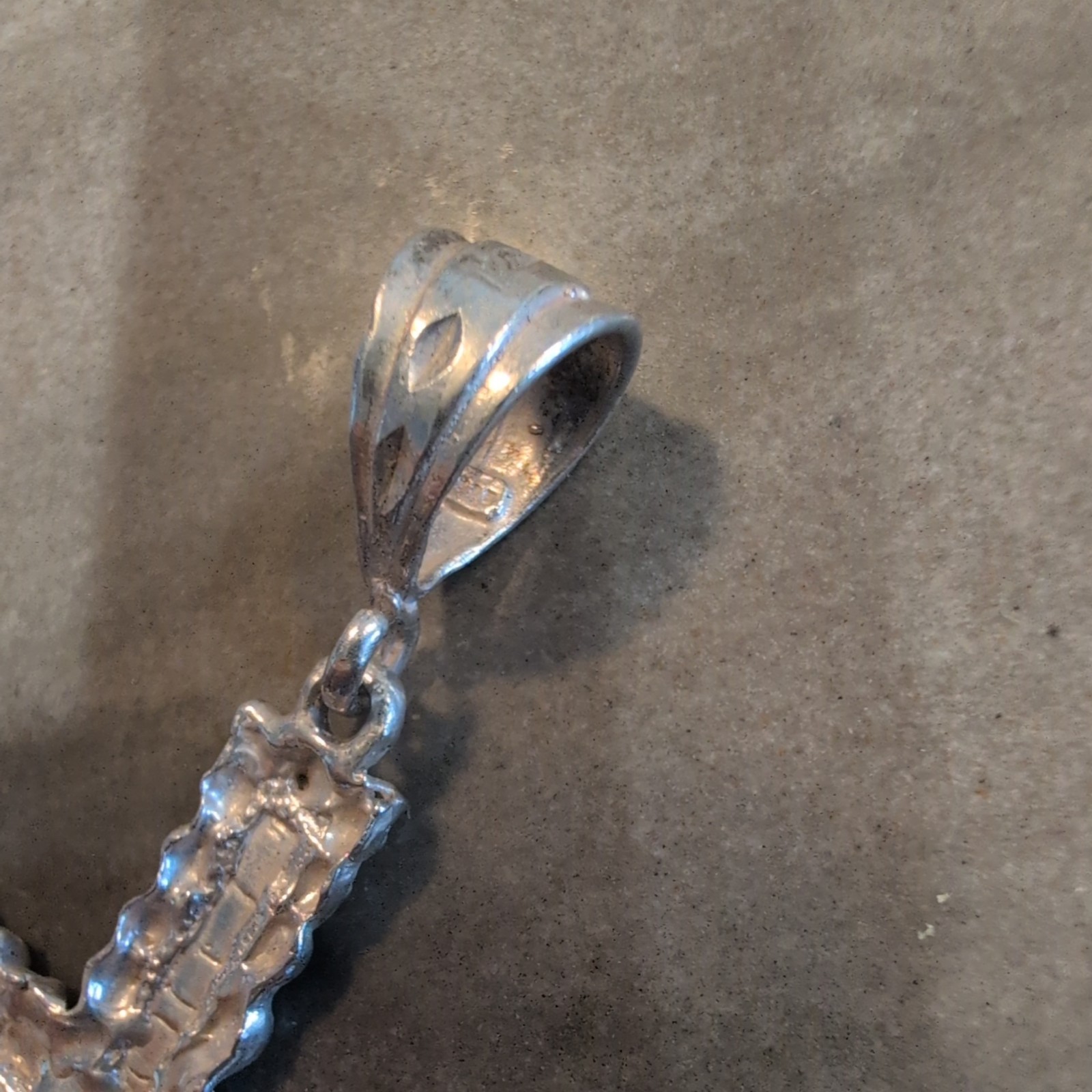 Solid 925 Sterling Silver Nugget Cross Pendant Cr… - image 4