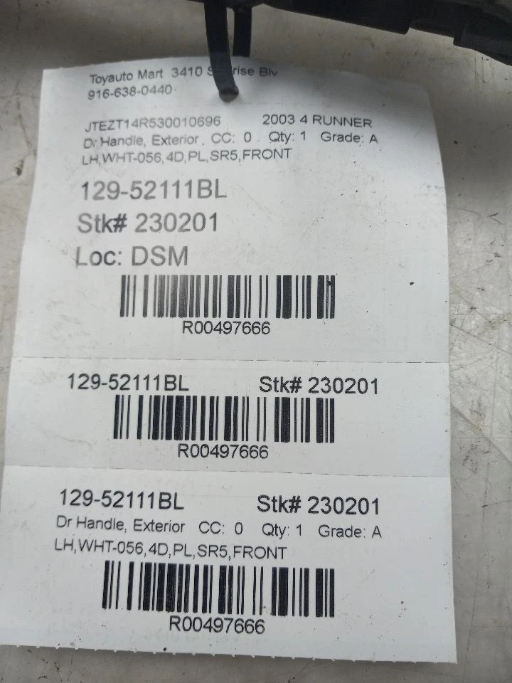 03-09 TOYOTA 4 RUNNER SR5 MAÇANETA EXTERNA ESQUERDA MOTORISTA DIANTEIRO - Imagem 3 de 4