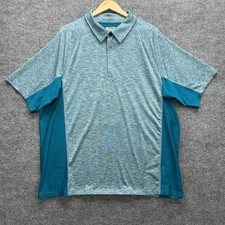 Duluth Trading Co Polo Shirt Men's XL Teal Heathered Short Sleeve Performance