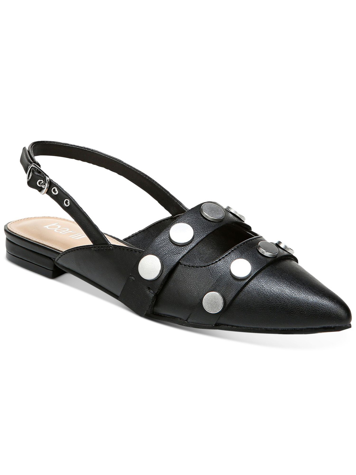 Женские черные туфли без задника Josee с острым носком на блочном каблуке BAR III 6,5 м с заклепками