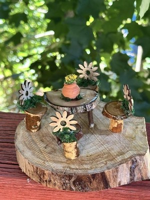 Fairy House Dining Set Fairy Garden 5 Piece Set Just Adorable