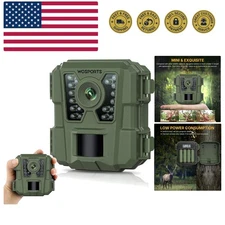 Mini Trail Camera 24MP 1080P HD Game Camera with Night Vision Motion Activate...