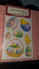 Vintage Puffy Stickers Easter Stickers New In Pack Fibre Craft