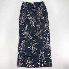 Vintage Y2K Maxi Skirt Womens S Black Floral Long 90s Whimsygoth